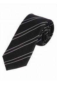 Sevenfold-Krawatte Streifenmuster nachtschwarz weiß