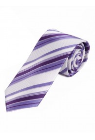 Sevenfold-Krawatte Streifenmuster perlweiß violett