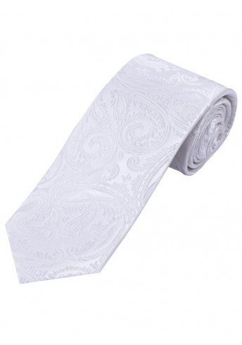 Sevenfold-Krawatte Paisley-Motiv schneeweiß