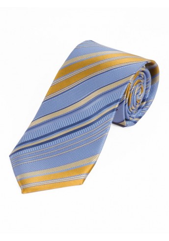 Markante breite  Krawatte gestreift taubenblau gelb royal