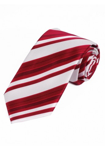 Breite Streifen-Krawatte weiß rot