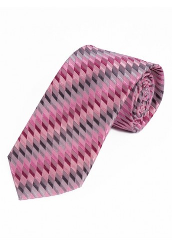 Extra breite Krawatte abstrakte Struktur rosa silber