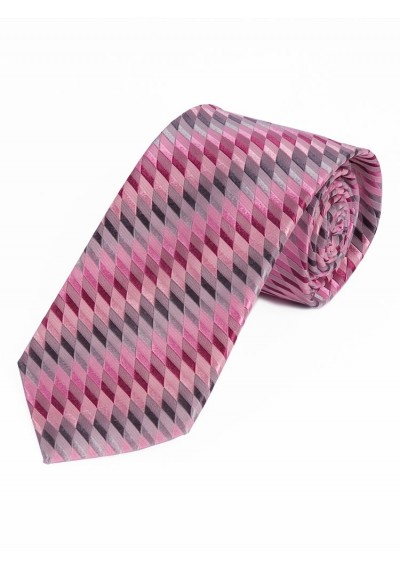 Extra breite Krawatte abstrakte Struktur rosa silber