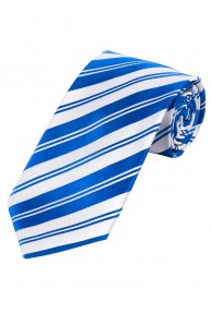 Streifen-Krawatte in klassischer Breite weiß blau