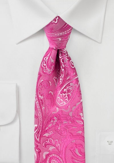 Krawatte Jungens Paisley-Motiv pinkfarben