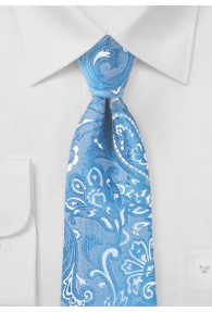 Krawatte Kinder Paisley-Muster cyanblau
