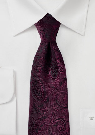 Krawatte Jungens Paisley purpur