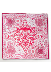 Markantes Damenhalstuch florales Design mittelrot