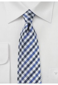 Krawatte Vichy-Karo ultramarinblau navyblau