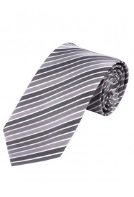 Krawatte in klassischer Breite dünne Streifen silber schneeweiß