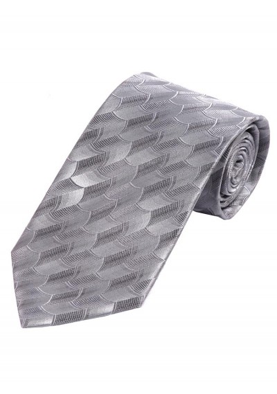 Krawatte extra breit silbergrau Struktur-Dessin