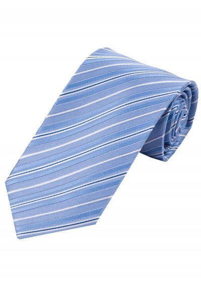 Markante extra breite  Krawatte gestreift eisblau perlweiß navyblau