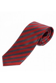 Sevenfold-Krawatte Streifendesign rot anthrazit