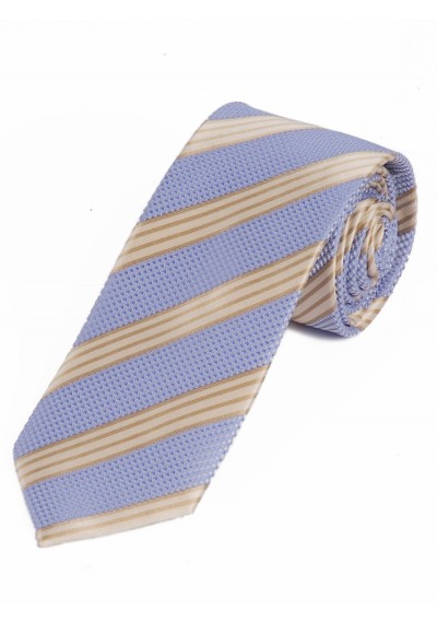 Sevenfold-Krawatte gestreift taubenblau ecru sandfarben