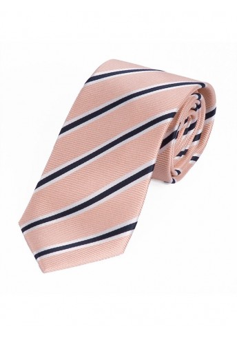 Sevenfold-Krawatte gestreift rosa schwarz und weiß