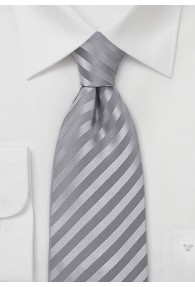 Krawatte einfarbig Streifen silber