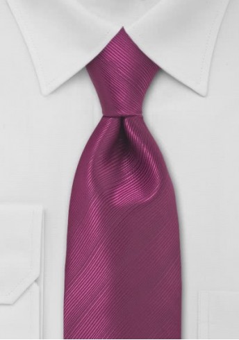 Krawatte magenta unifarben Streifendessin