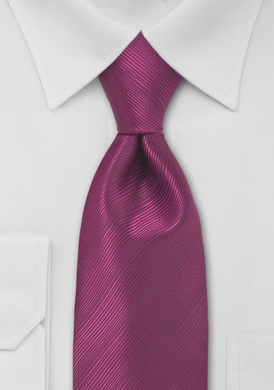Krawatte magenta unifarben Streifendessin