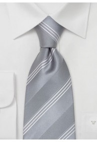 Clip-Krawatte silber Streifen