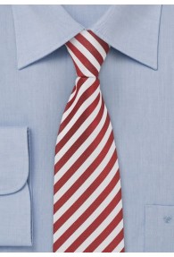 Schmale Krawatte kirschrot weiß