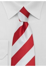 Krawatte Streifen mittelrot weiß