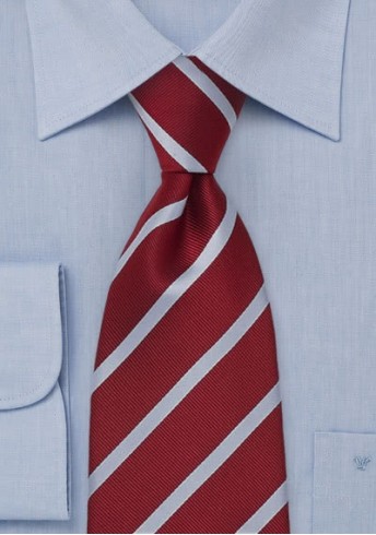 Krawatte Streifen hellblau kirschrot