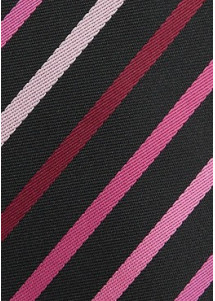 Schwarze Krawatte rosa Streifen
