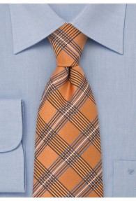 Krawatte Glencheck orange blau