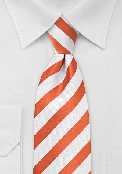Krawatte Streifendessin orange weiß