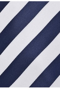 Krawatte Streifendessin dunkelblau weiß