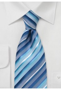 Krawatte blau und aqua mit modischem Streifendesign