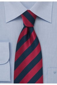 XXL-Krawatte gestreift rot navyblau