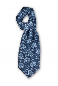 Himmelblau Geblümt Paisley Krawatte Ascot Krawatte Schal A2