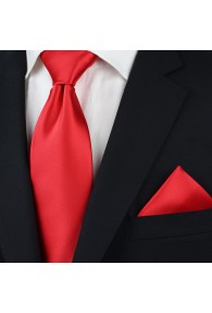 Krawatte und Ziertuch im Set - rot