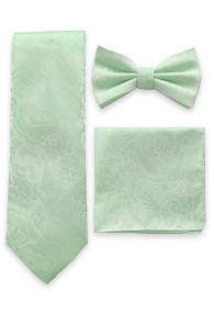Schleife, Krawatte und Herren-Einstecktuch im Set hellgrün