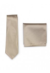 Set Krawatte Ziertuch sand strukturiert
