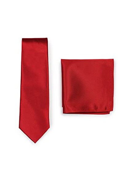 Set Krawatte Ziertuch rot Struktur