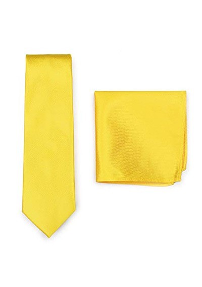 Set Krawatte Ziertuch gelb Struktur