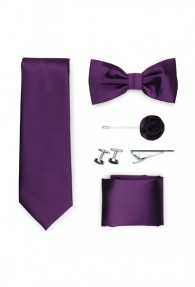 Geschenk-Set Krawatte Fliege Tuch und mehr in violett
