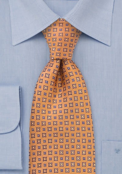 Krawatte orange geblümt