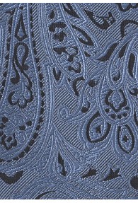 Set Krawatte und Einstecktuch Paisley-Muster hellblau