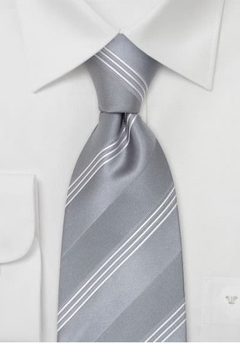 Ravenna XXL-Krawatte in silber