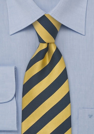 Krawatte blau gelb gestreift