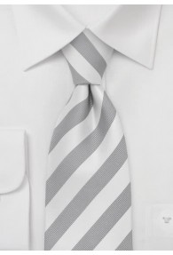 Krawatte weiß silber gestreift