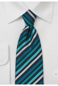 Krawatte Streifen aquamarin