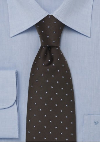 Krawatte Tupfen blau braun
