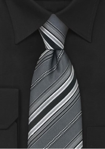Krawatte Streifen silber schwarz