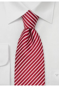 Clip-Krawatte rot mit weißen Streifen