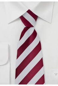 Krawatte Streifen kirschrot weiß