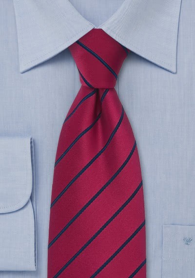 Krawatte gestreift nachtblau kirschrot